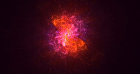 3D rendering abstract multicolor fractal light background