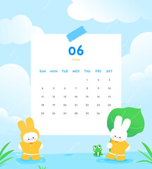 2023 Rabbit Calendar Illustration Set
