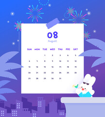 2023 Rabbit Calendar Illustration Set
