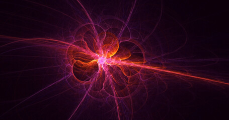 3D rendering abstract multicolor fractal light background