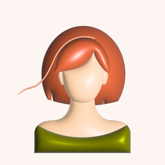 female character 3d no face