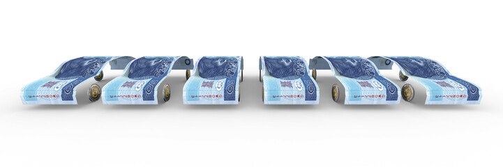 Zaparkowane banknoty 50 Złotych Polskich