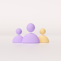 Leadership concept, differentiation, prominence, social network user group, symbol, frame illustration, 3 D rendering.