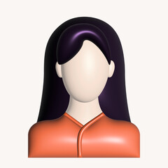female character 3d no face