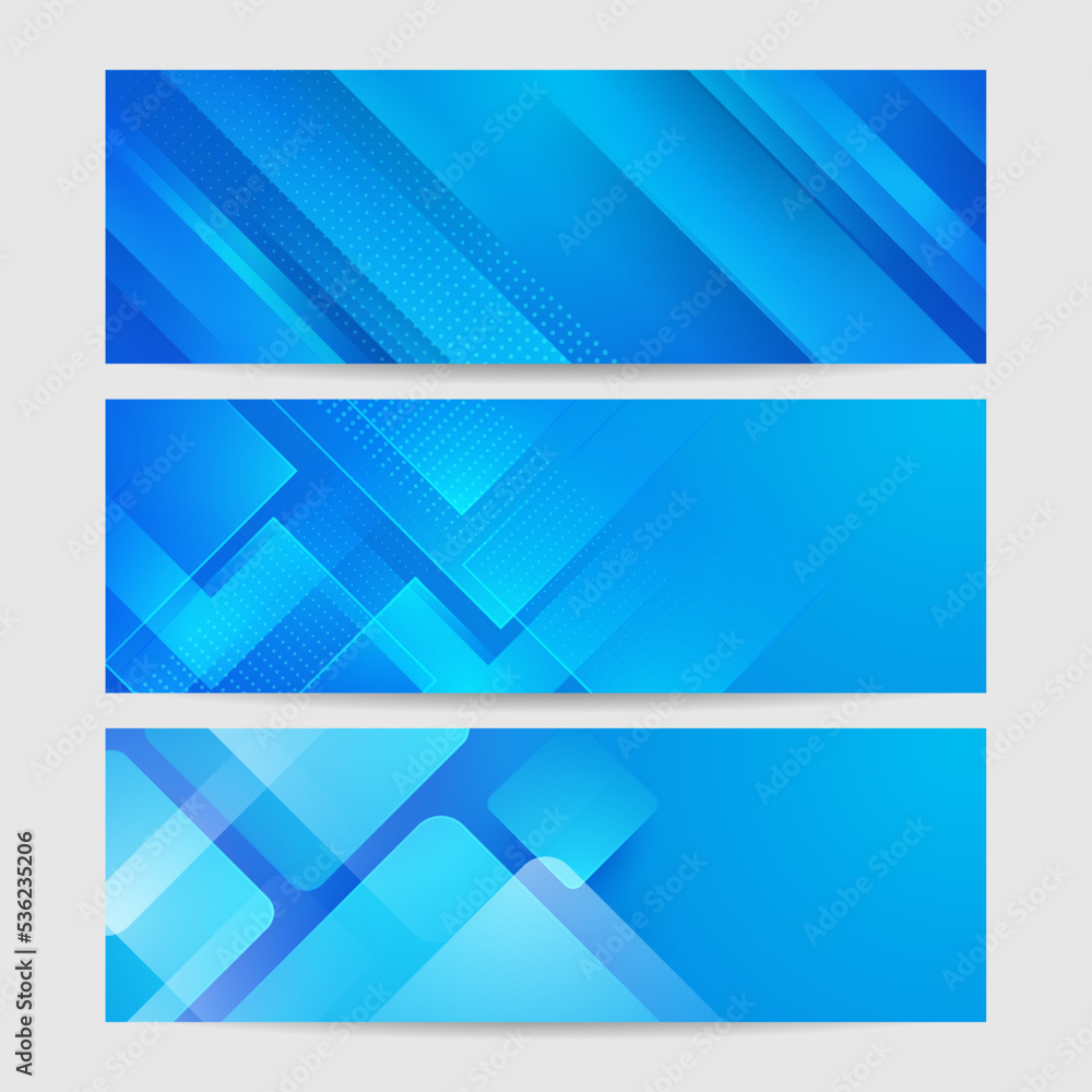 Wall mural modern abstract gradient blue banner background. vector abstract graphic design banner pattern prese