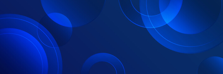 Blue abstract vector long banner background. Modern abstract gradient dark navy blue banner background. Design for poster, template on web, backdrop, brochure, flyer, landing page, and webinar