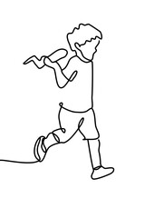 One continuous line drawing - boy playing airplane