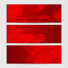 Abstract red banner background design template vector illustration with 3d overlap layer and geometric wave shapes. Polygonal abstract background, texture, advertisement layout and web page
