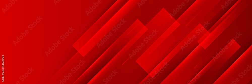 Wall mural abstract red banner background design template vector illustration with 3d overlap layer and geometr