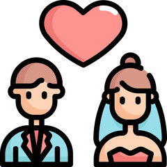 couple love marriage icon