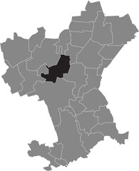 Fototapeta premium Black flat blank highlighted location map of the SALDER DISTRICT inside gray administrative map of Salzgitter, Germany