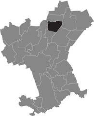 Black flat blank highlighted location map of the BLECKENSTEDT DISTRICT inside gray administrative map of Salzgitter, Germany