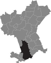 Fototapeta premium Black flat blank highlighted location map of the SALZGITTER-BAD DISTRICT inside gray administrative map of Salzgitter, Germany