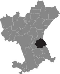 Black flat blank highlighted location map of the LOBMACHTERSEN DISTRICT inside gray administrative map of Salzgitter, Germany