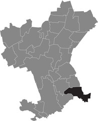 Black flat blank highlighted location map of the OHLENDORF DISTRICT inside gray administrative map of Salzgitter, Germany