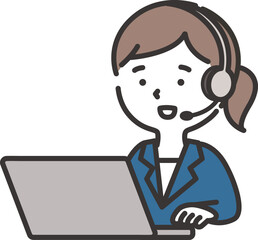 カスタマーセンターで働くオペレーターの女性