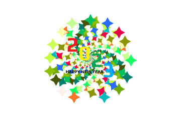 Background abstract colorful star new year 2023.2023 Happy New Year and Merry Christmas Abstract 