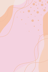 modern paste pink, cream white and brown empty backdrop with lines and dots