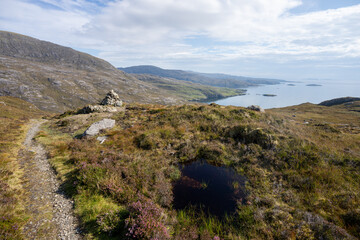 View of the Landscape on the Isle of Harris in the Outer Hebrides Scotland