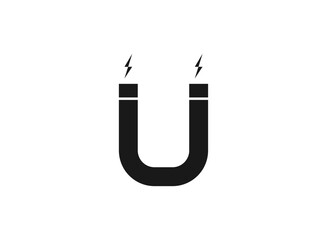 Magnet vector icon on white background. Magnet sign. Attraction icon.