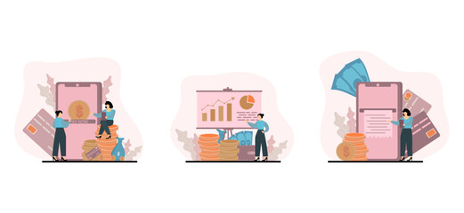 Finance Flat Bundle Illustration Design