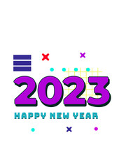 Happy New Year 2023 Greetings colorful poster design template