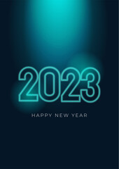 Happy New Year 2023 Greetings colorful poster design template
