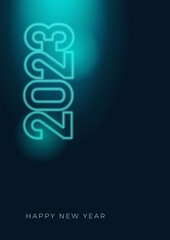 Happy New Year 2023 Greetings colorful poster design template