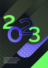 Luxury design happy new year 2023 with colorful number