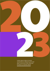 Happy new year 2023 poster template background