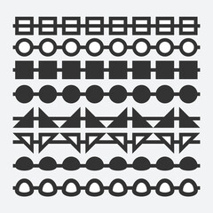 set of border ornaments template