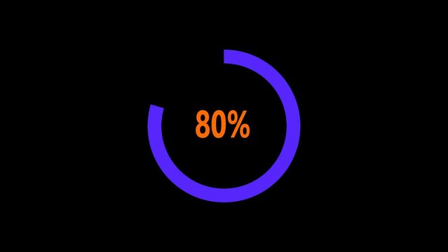 Circular moving infographic showing percentages with alpha channel for transparency