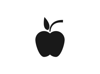 Flat web black apple icon. Vector illustration.