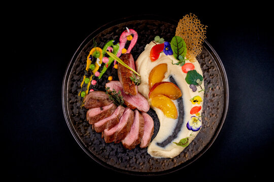 delicious duck breast with mash