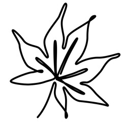 continuous one line illustration of maple autumn tree leaf in minimal design