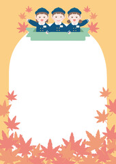 유치원복 입은 어린이 캐릭터 일러스트 이미지