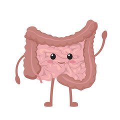 Cute bowel waving hand on white background