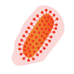 Dangerous germ on white background