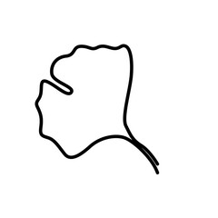 continuous one line illustration of ginkgo autumn tree leaf in png minimal design decoration 