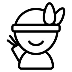 traditional tribe icon with solid line style. Suitable for website design, logo, app and UI.