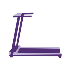 Modern treadmill on white background