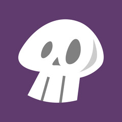 cartoon style skull icon. halloween concept, horror, object, science, etc. flat vector illustration