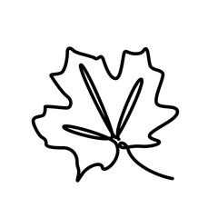 continuous one line illustration of maple autumn tree leaf with minimal png design