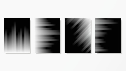 Gradient black-white stripes with square shapes created aesthetic wall art. It can be suitable for digital art, interiors, wall art, and everything about decoration.