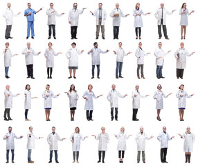 Obraz premium group of doctors in full length isolated on white