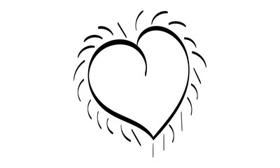 Hand Drawn Heart. Handdrawn rough marker hearts isolated on white background. Vector illustration for your graphic design