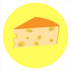 art illustration icon symbol logo of piece of cheese