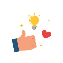 Thumb up icon. Hand gesture emoji illustration.