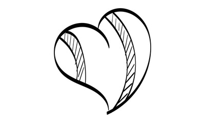 Hand Drawn Heart. Handdrawn rough marker hearts isolated on white background. Vector illustration for your graphic design