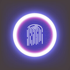 Abstract technology background. Cyber security concept. Fingerprint scanning. Biometrics authentication and identity Concept.